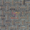 Grey Leaf Glass Mix Metal Stainless Steel Mosaic (CFM831)